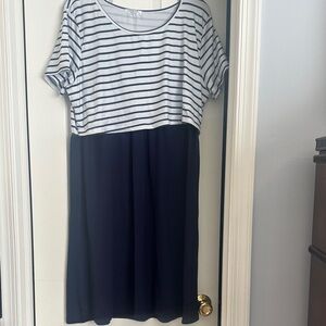 Striped Navy and White Dress
